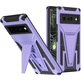 Mobigear Armor Stand Coque Google Pixel 6 Pro Coque arrière Rigide Anti-Chocs avec Support Amovible - Violet