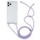 Mobigear Lanyard iPhone 12 Pro Max Coque avec cordon en TPU Souple - Transparent / Bleu / Violet