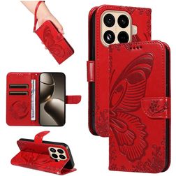 Mobigear Butterfly Housse Xiaomi 15T Pro Etui Porte-Monnaie - Rouge
