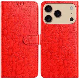 Mobigear Flowers Housse iPhone 17 Pro Etui Porte-Monnaie - Rouge