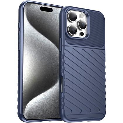 Mobigear Groove Coque iPhone 16 Pro Max Coque arrière en TPU Souple - Bleu