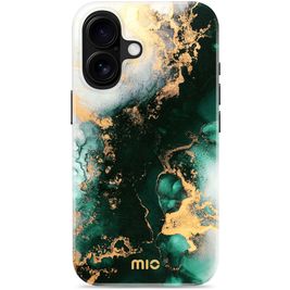 MIO Coque iPhone 16 MagSafe Coque arrière Rigide - Green Marble