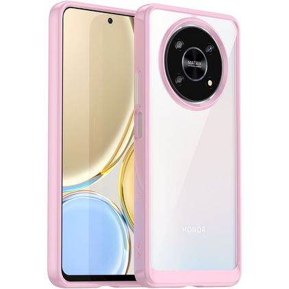 Mobigear Crystal HONOR Magic 4 Lite Plastique rigide Coque arrière - Transparent / Rose