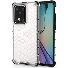 Mobigear Honeycomb Coque Huawei P40 Coque arrière Rigide Anti-Chocs - Blanc