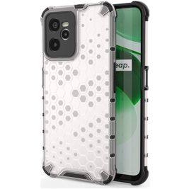 Mobigear Honeycomb Coque Realme C35 Coque arrière Rigide Anti-Chocs - Blanc
