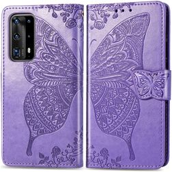 Mobigear Butterfly Housse Huawei P40 Pro Etui Porte-Monnaie - Violet