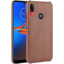 Mobigear Croco Coque Motorola Moto E6 Plus Coque arrière - Marron