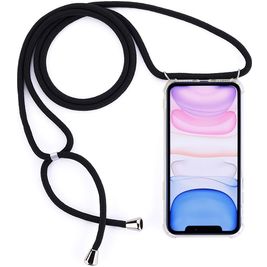 Mobigear Lanyard iPhone 11 Coque avec cordon en TPU Souple - Transparent / Noir