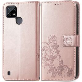 Mobigear Wallet Book Case Flower Rose Gold Realme 6