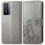 Mobigear Clover Housse Vivo Y76 Etui Porte-Monnaie - Gris
