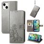 Mobigear Clover Housse iPhone 15 Plus Etui Porte-Monnaie - Gris
