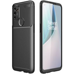 Mobigear Racing Coque OnePlus Nord N100 Coque arrière en TPU Souple - Noir