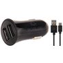 Mobilize - Double USB Chargeur voiture USB-C 1 mètre 12W 2.4A - Noir