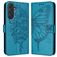 Mobigear Butterfly Housse Samsung Galaxy M55 Etui Porte-Monnaie - Bleu