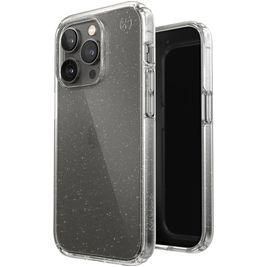 Speck Presidio Perfect Clear Glitter Coque iPhone 14 Pro Coque arrière Rigide Anti-Chocs - Transparent / Or