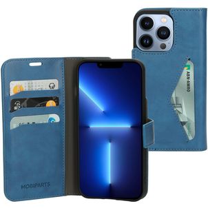 Mobiparts Classic Wallet Housse iPhone 13 Pro Etui Porte-Monnaie - Steel Blue