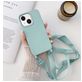 Mobigear Lanyard iPhone 14 Coque avec cordon en Silicone - Turquoise