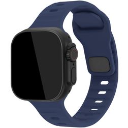 Mobilize Sports Bracelet Silicone Apple Watch Fermeture à clou et passant - 42/41/40/38 mm - Bleu