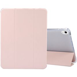 Mobigear Tri-Fold Gel Coque iPad Air 4 (2020) Etui en TPU,Similicuir + Porte-crayon - Rose