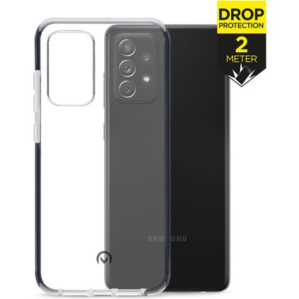 Mobilize Shatterproof Samsung Galaxy A72 Plastique rigide Coque arrière Antichoc - Transparent / Noir