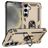 Mobigear Armor ring Samsung Galaxy S25 Plus Plastique rigide Coque arrière Antichoc avec bague de maintien - Or