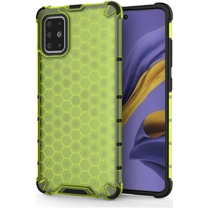 Mobigear Honeycomb Samsung Galaxy A51 Plastique rigide Coque arrière Antichoc - Vert