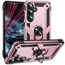 Mobigear Armor ring Coque Samsung Galaxy S25 FE Coque arrière Rigide Anti-Chocs avec Anneau-Support - Rose doré