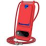 Mobigear Lanyard Card Google Pixel 11 Pro XL Coque avec cordon en Silicone et Porte-Cartes - Rouge