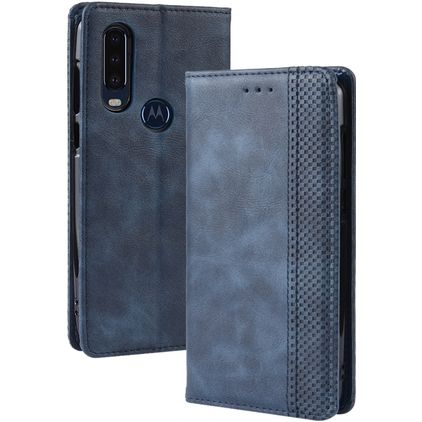 Mobigear Sensation Housse Motorola One Action Etui Porte-Monnaie - Bleu