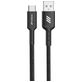 Mobigear Nylon - Câble USB-A vers USB-C 0.25 mètre - Noir