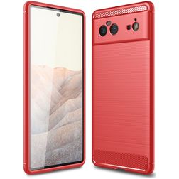 Mobigear Brushed Slim Coque Google Pixel 6 Coque arrière en TPU Souple - Rouge