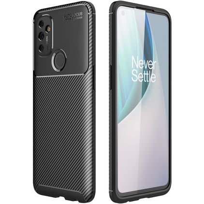 Mobigear Racing Coque OnePlus Nord N100 Coque arrière en TPU Souple - Noir