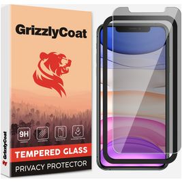 GrizzlyCoat Easy Fit AntiSpy iPhone XS Verre trempé Protection d'écran Confidentialité - Compatible Coque + Cadre d'installation