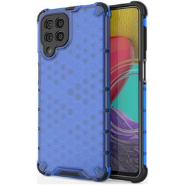 Mobigear Honeycomb Coque Samsung Galaxy M53 Coque arrière Rigide Anti-Chocs - Bleu
