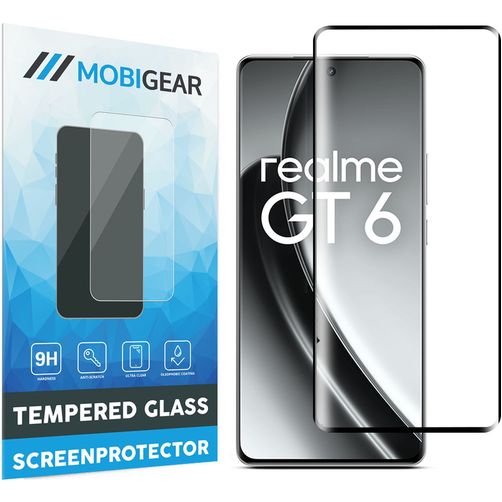 Mobigear Premium Realme GT 6 Verre trempé Protection d'écran - Compatible coque - Noir