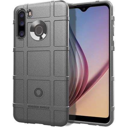 Mobigear Rugged Shield Coque Samsung Galaxy A21 Coque arrière en TPU Souple Anti-Chocs - Gris