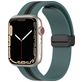 Mobigear Stripe Mag Bracelet Silicone Apple Watch Fermeture magnétique - 42/41/40/38 mm - Noir / Vert