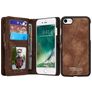 Caseme 008 Housse iPhone SE (2020) Etui avec Coque Détachable Porte-Monnaie - Marron