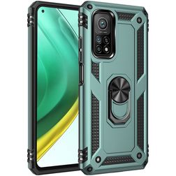 Mobigear Armor Ring Coque Xiaomi Mi 10T Pro Coque arrière Rigide Anti-Chocs avec Anneau-Support - Vert