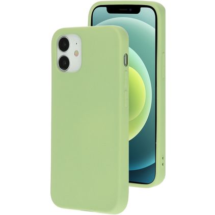 Mobiparts Coque iPhone 12 Pro Coque arrière en Silicone - Pistache Green