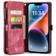 Caseme 008 Housse iPhone 14 Etui avec Coque Détachable Porte-Monnaie - Rouge