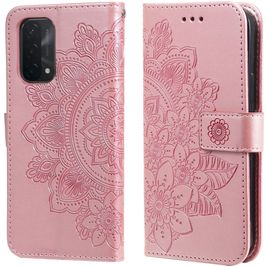 Mobigear Flowers Housse OPPO A74 5G Etui Porte-Monnaie - Rose doré
