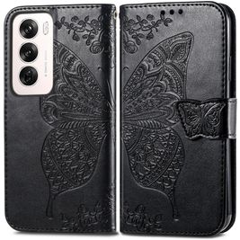 Mobigear Butterfly Housse OPPO Reno 12 Pro Etui Porte-Monnaie - Noir