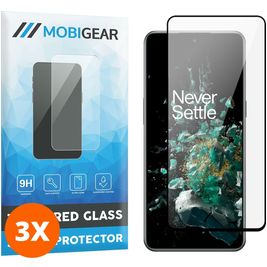 Mobigear Premium OnePlus 10T Verre trempé Protection d'écran - Compatible Coque - Noir (Lot de 3)