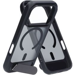 Mobiparts Hardcover iPhone 18 Pro MagSafe Plastique rigide Coque arrière avec béquille - Satin Black