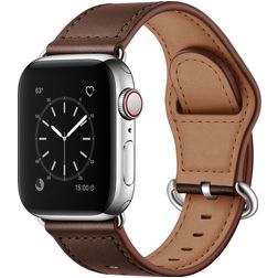 Mobigear Venezia Bracelet Cuir Apple Watch Fermeture boucle ardillon - 49/46/45/44 mm - Marron