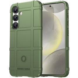 Mobigear Rugged Shield Coque Samsung Galaxy S25 Coque arrière en TPU Souple Anti-Chocs - Vert