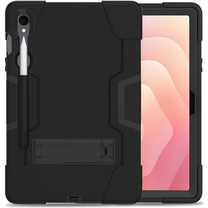 Xccess Survivor All-round Coque Samsung Galaxy Tab S11 en Plastique rigide,Silicone + Bandoulière - Noir