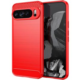 Mobigear Brushed Slim Coque Google Pixel 9 Pro XL Coque arrière en TPU Souple - Rouge