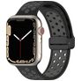 Mobigear Sport Plus Mag Bracelet Silicone Apple Watch Fermeture magnétique - 42/41/40/38 mm - Noir / Gris
